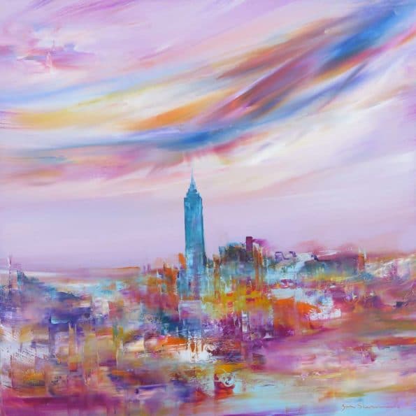 Touching your heart Cityscape by Sara Sherwood - Contemporary Abstract Artist London