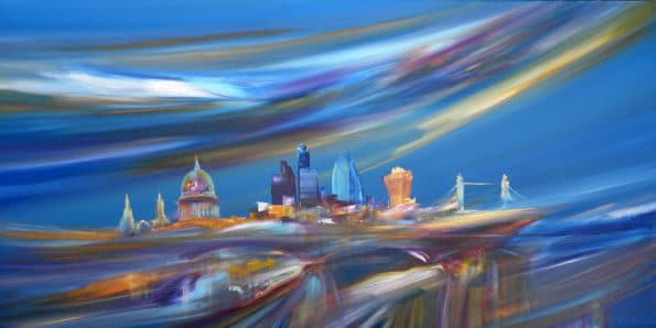 Free as a bird by Sara Sherwood - Contemporary Abstract Cityscape Artist London