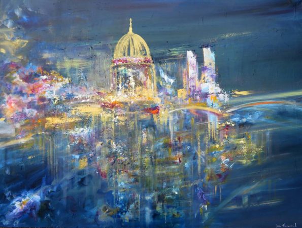 Into the Promised Land Cityscape by Sara Sherwood - Contemporary Abstract Artist London