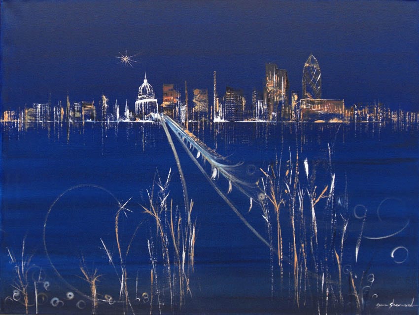 Fairytale Journey Cityscape Painting of London by Sara Sherwood Contemporary Abstract Cityscape Artist Gallery