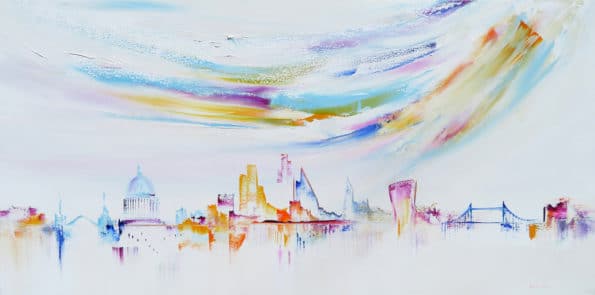 97763Abstract-Cityscape-Artist-London-Sara-Sherwood Painting of London. Buy Art