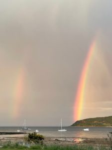 Abstract Prophetic Art Double Rainbow by Sara Sherwood London Artist 