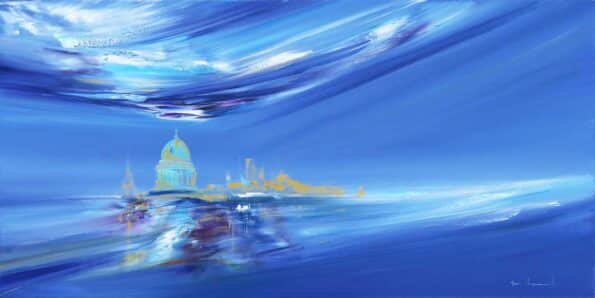 Calm Painting of London 97766 Sanctuary 0727 - Abstract Cityscape Artist London - Sara Sherwood