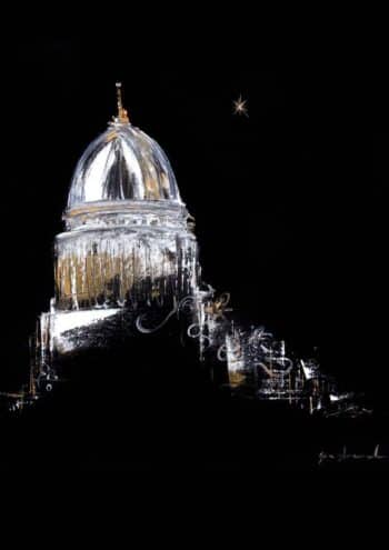 Christmas cards with Sara Sherwood cityscape art print