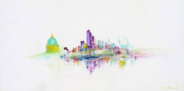 Contemporary city skyline calm in chaos