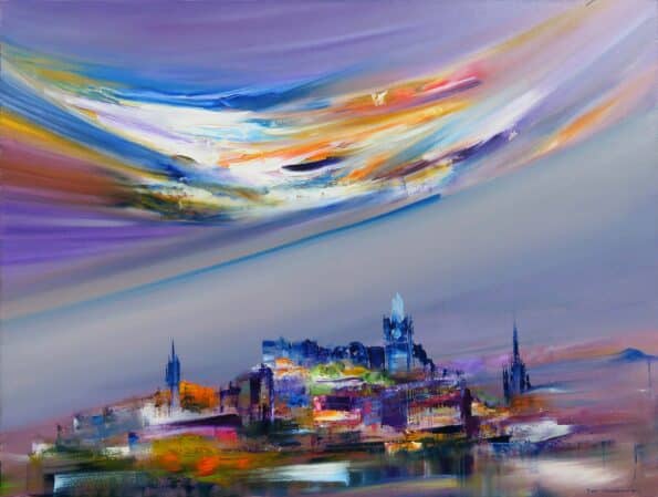 97776-Edniburgh-Art-Eagles-Ascend in oil on canvas by Sara Sherwood