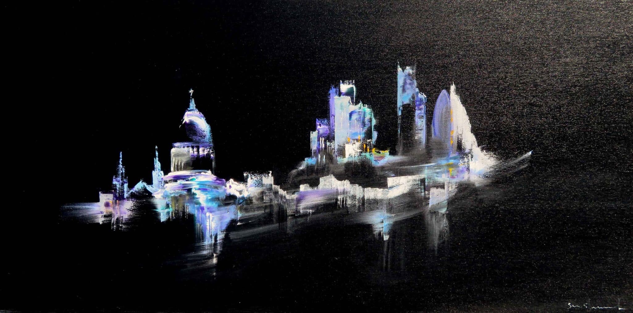 Buy art online from the artist. Sara Sherwood contemporary abstract cityscape artist