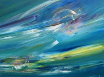 Christian Abstract art in blue and green