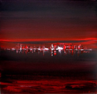 Cityscape in Reds