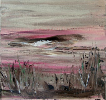 Reeds and Red Sky